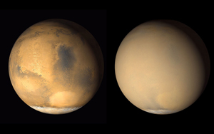 Дымка пыли скрывает Марс