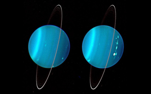 Инфракрасное композитное изображение двух полушарий Урана